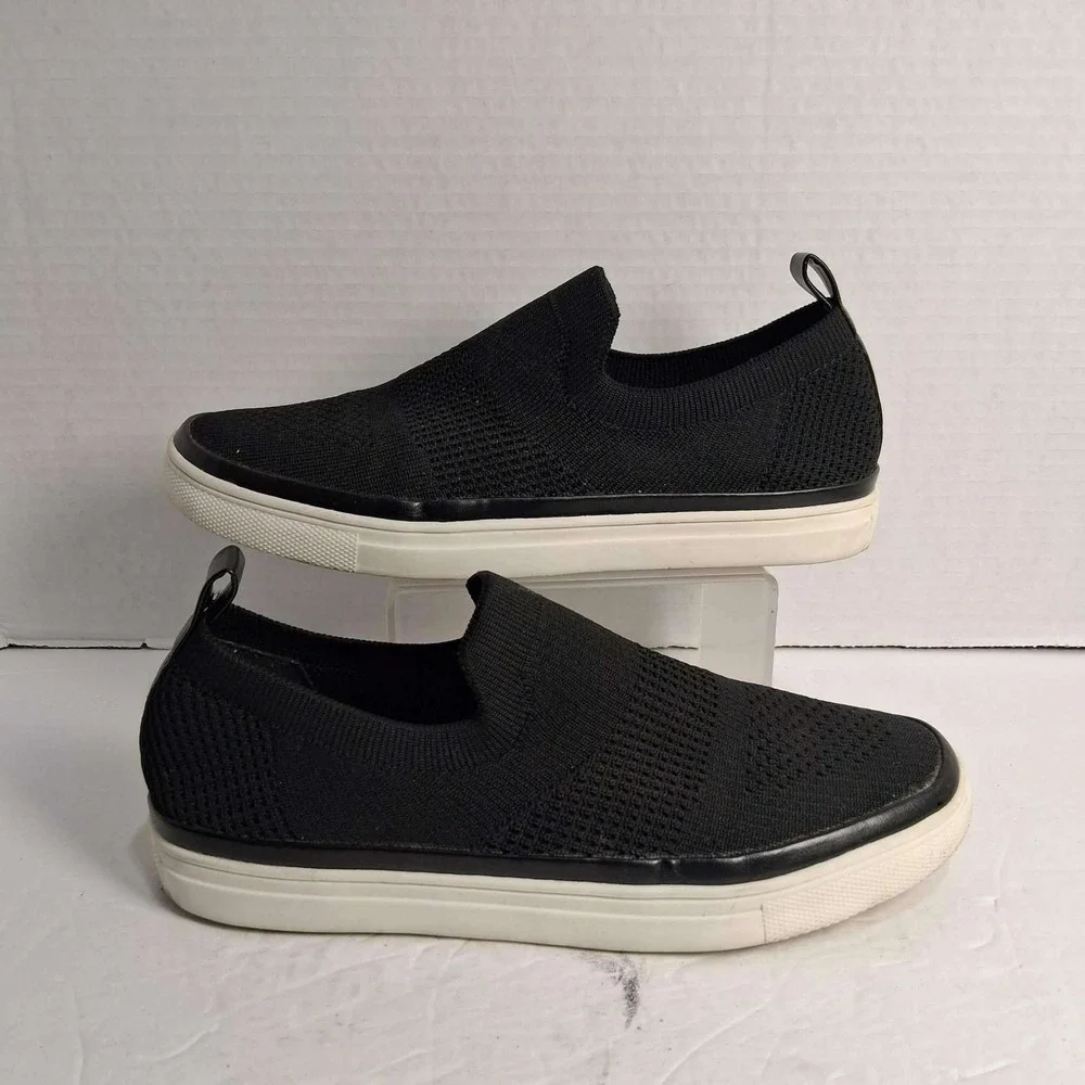 Nordstrom Rack Black Knit Slip On Sneakers Women's Size 5M‎ READ